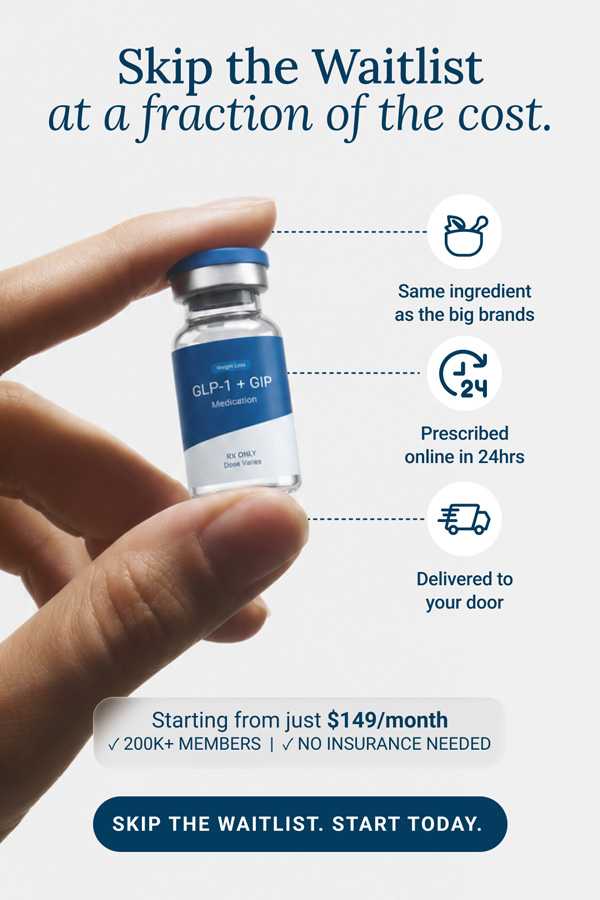 TrimRx GLP-1 — Bartley's 4.4/5 editor's pick for flat-rate pricing. Compounded semaglutide from $179/month with guaranteed flat-rate pricing as your dose escalates. 2-minute eligibility quiz. Unlimited provider check-ins included. HSA/FSA accepted. Free shipping. No membership fee.