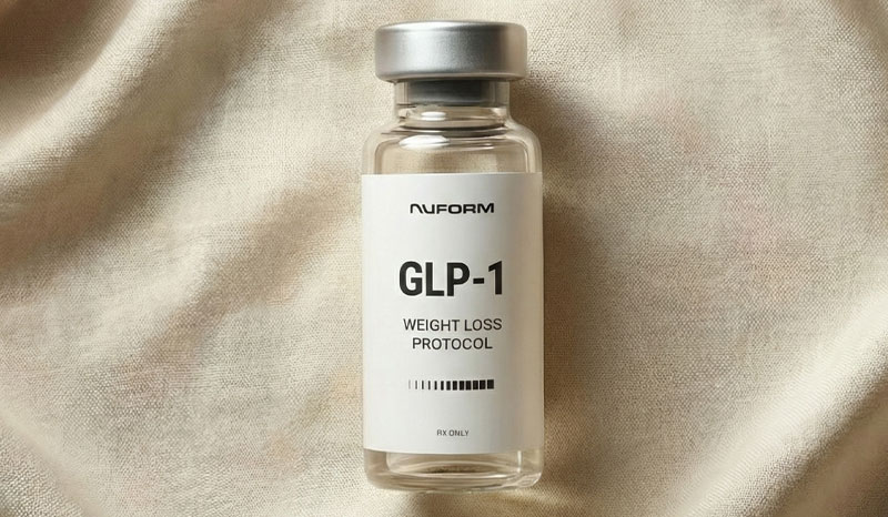 Nuform GLP-1 reviews — 2026 verdict on nuformhealth.com Nuform Health direct-to-consumer telehealth weight loss platform with body-transformation-focused brand positioning emphasizing new shape and form alongside GLP-1 prescription, Compounded Semaglutide and Compounded Tirzepatide subcutaneous injectable formulations dispensed via FDA-registered Section 503A and Section 503B compounding pharmacy partners, transparent published pricing on landing page no quiz gating, free intake medical consultation, board-certified U.S. licensed clinicians with 24-48 hour async review, HSA FSA eligible Letter of Medical Necessity available, free shipping discreet unbranded packaging, all 50 states subject to state-specific licensure