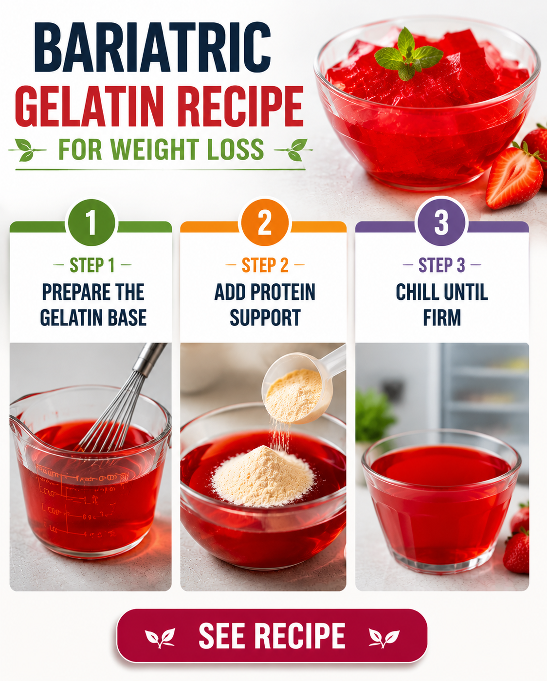Bariatric Gelatin Recipe for Weight Loss Preparation