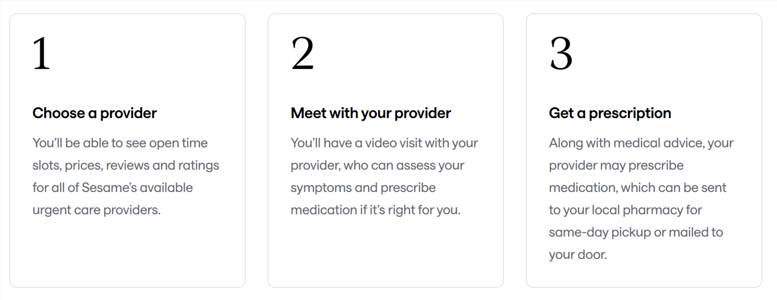 Sesame urgent care steps