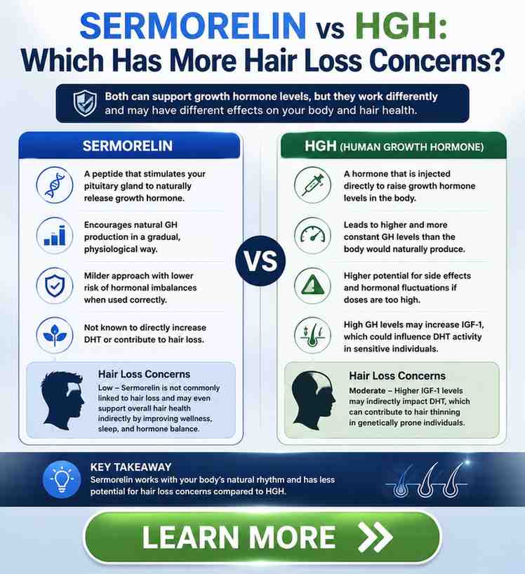 does sermorelin cause hair loss vs
