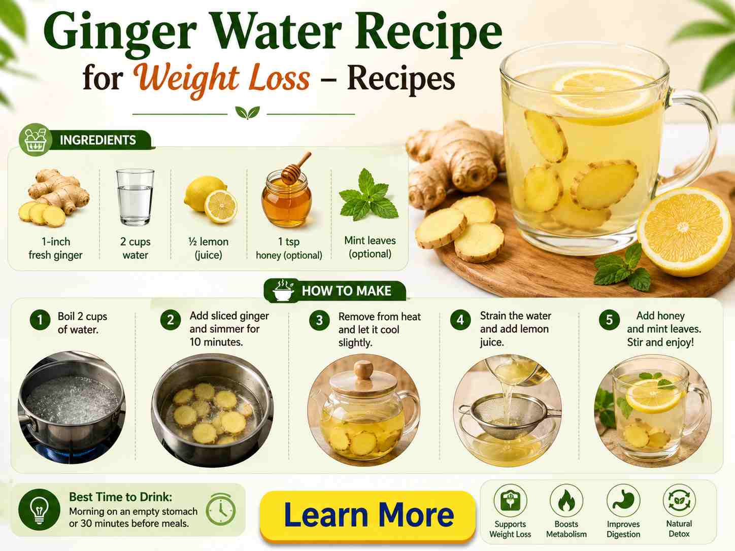 Ginger Water Recipe for Weight Loss - Recipe