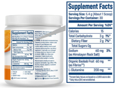 Nativepath Native Fiber supplement Facts