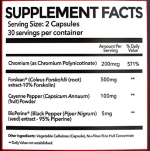 PrimeGENIX CalmLean supplement fact