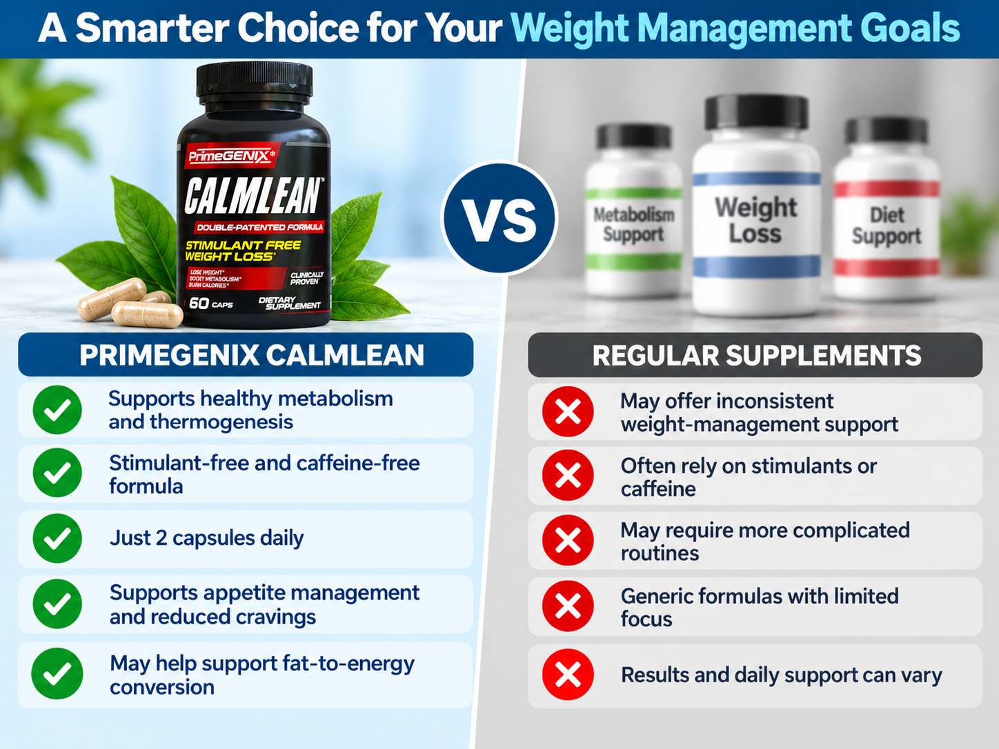 PrimeGENIX CalmLean vs others