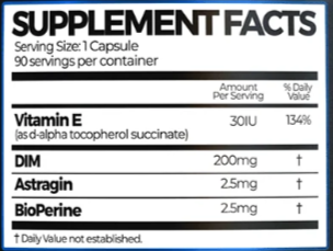 PrimeGENIX DIM 3X supplement facts
